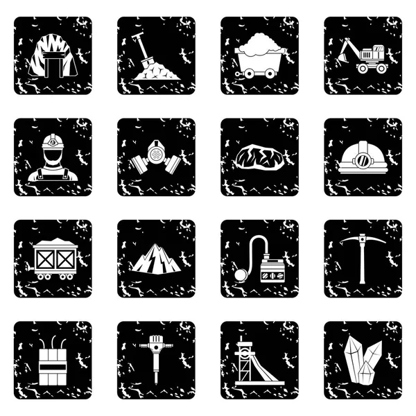 Miner icons set — Stock Vector