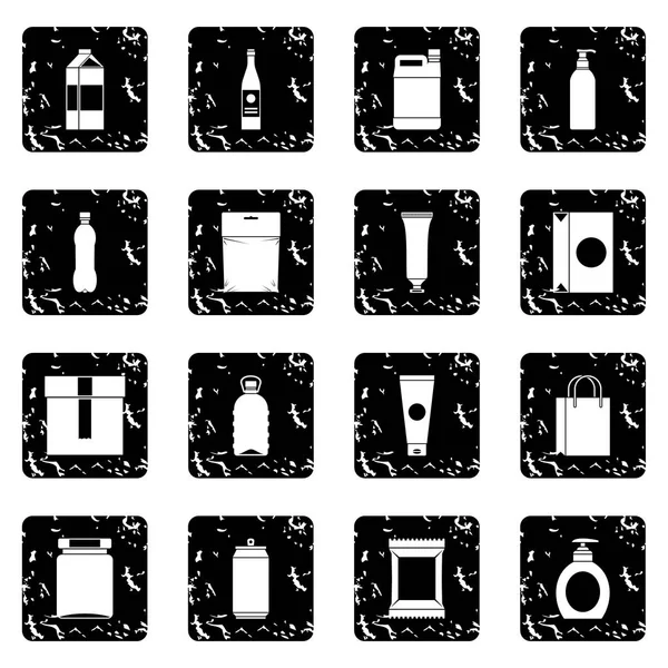 Articles d'emballage icônes ensemble — Image vectorielle