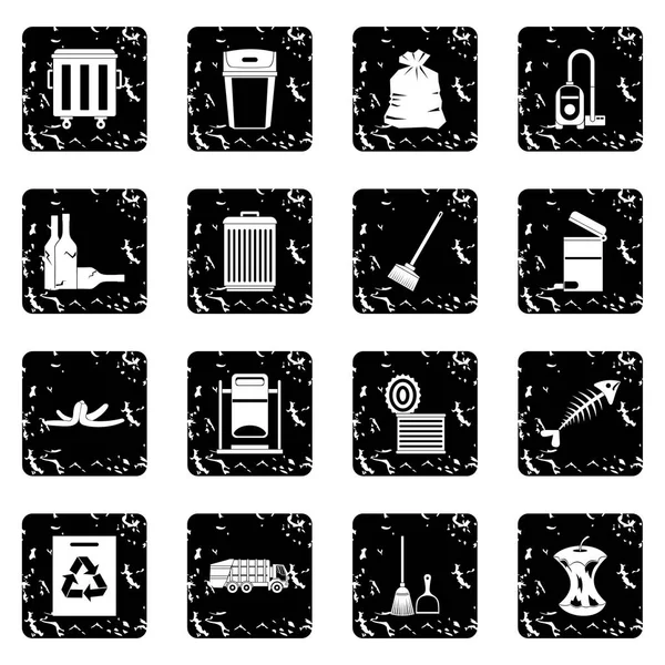 Çöp şey Icons set — Stok Vektör