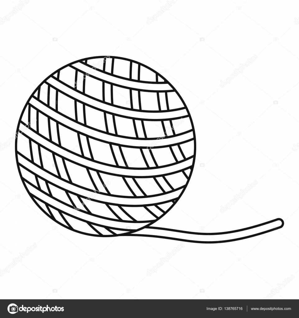 Yarn ball toy for cat icon, outline style — Stock Vector © ylivdesign