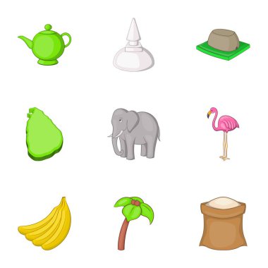 Sri lanka simgeler ayarla, tarzı çizgi film