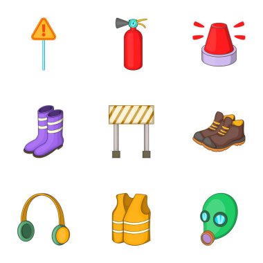 Roadworks Icons set, karikatür tarzı