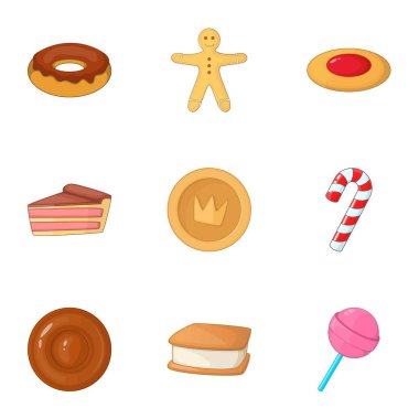 Tatlılar Icons set, karikatür tarzı