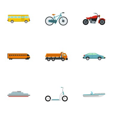 Araba Servis simge seti, düz stil