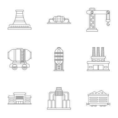 Yakıt Icons set, anahat stili