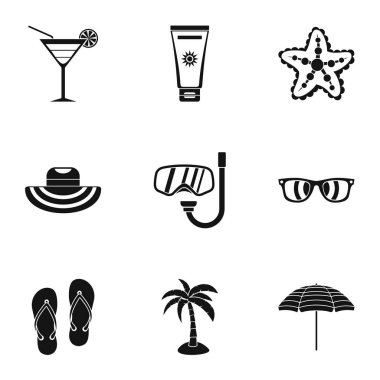 Sahil Icons set, basit tarzı