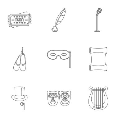 Konser Icons set, anahat stili