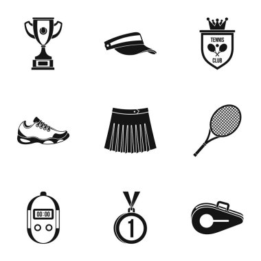 Etkin Tenis Icons set, basit tarzı