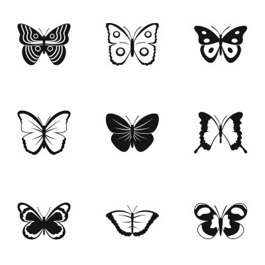 Kelebekler Icons set, basit tarzı türleri