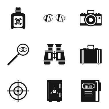 Gözetim Icons set, basit tarzı