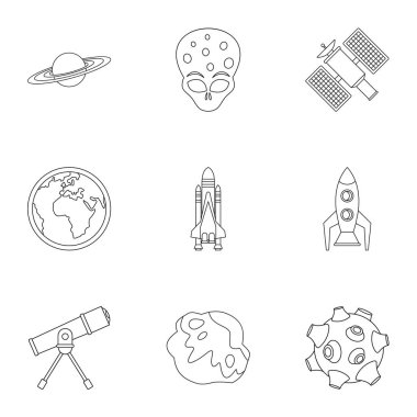 Uzay Icons set, anahat stili
