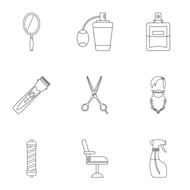 Salon Icons set, anahat stili