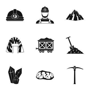 Maden Icons set, basit tarzı