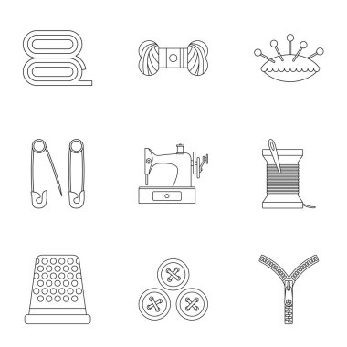 Aksesuar Dikiş Atölyesi simgeler için ayarla