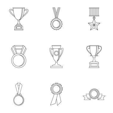 Ödüllendirici Icons set, anahat stili