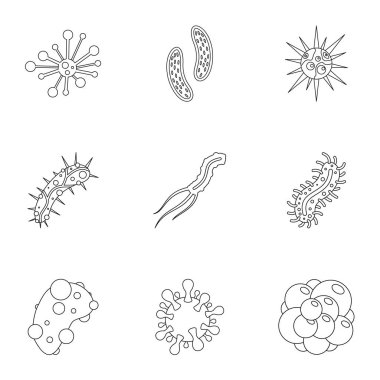 Hastalık Icons set, anahat stili