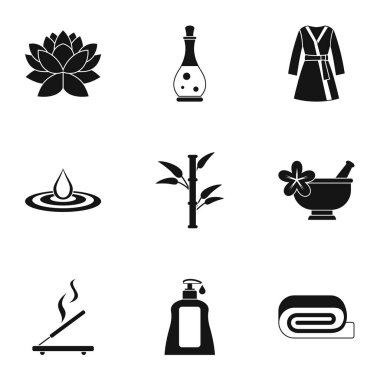 Gevşeme Icons set, basit tarzı