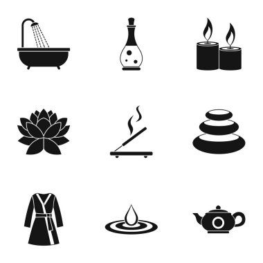 Cilt Bakımı Icons set, basit tarzı