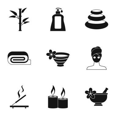 Güzellik Icons set, basit tarzı