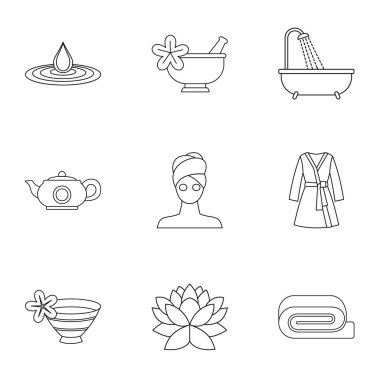 Gevşeme Icons set, anahat stili