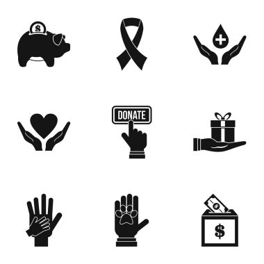 Sadaka Icons set, basit tarzı