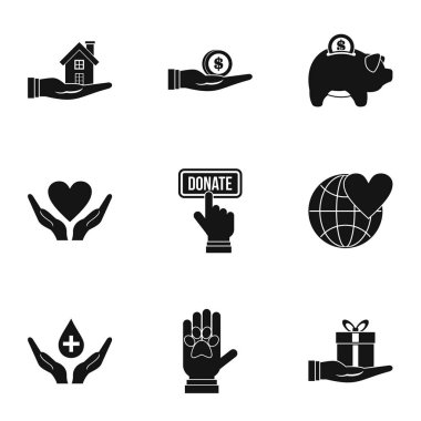 Sponsorluk Icons set, basit tarzı