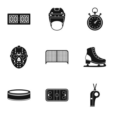 Rus hokey Icons set, basit tarzı