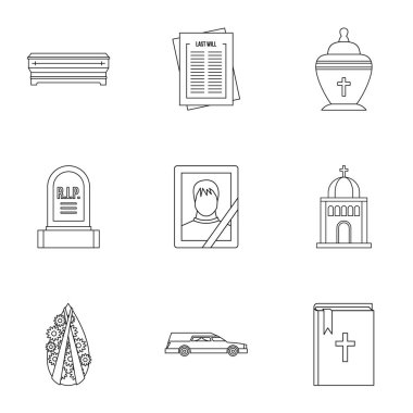 Ölüm Icons set, anahat stili