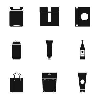 Konteyner Icons set, basit tarzı