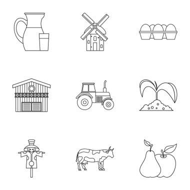 Emlak Icons set, anahat stili