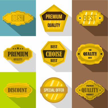 Etiket simgeler kümesi, düz stil