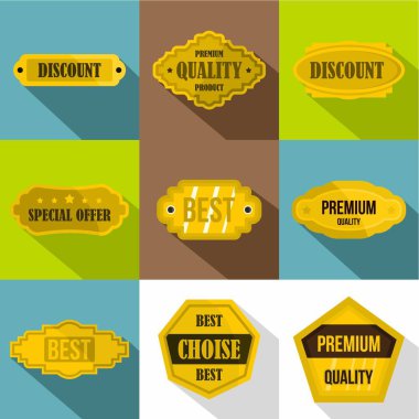 Simgeler kümesi, düz stil etiket