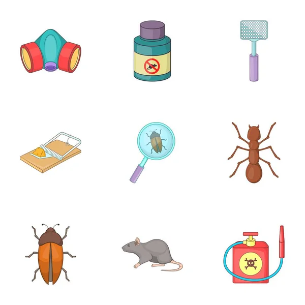 Disinfection icons set, cartoon style — Stock Vector
