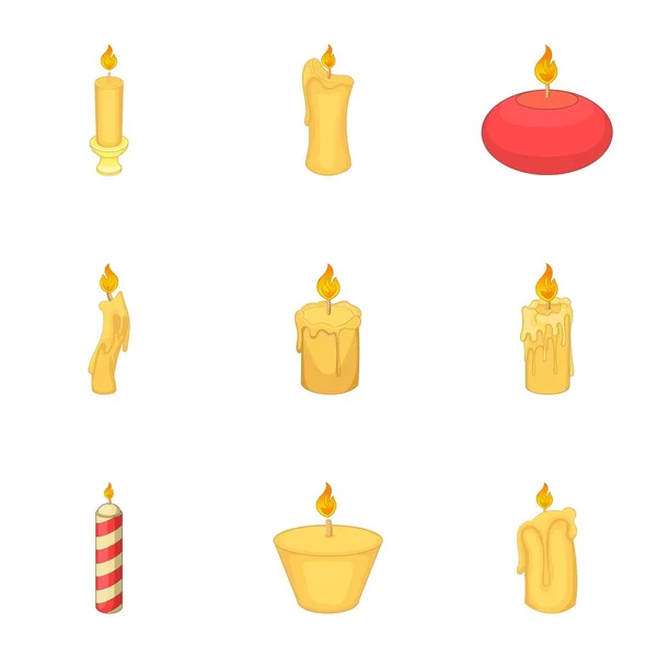 Conjunto de iconos de velas en diferentes formas — Vector de stock