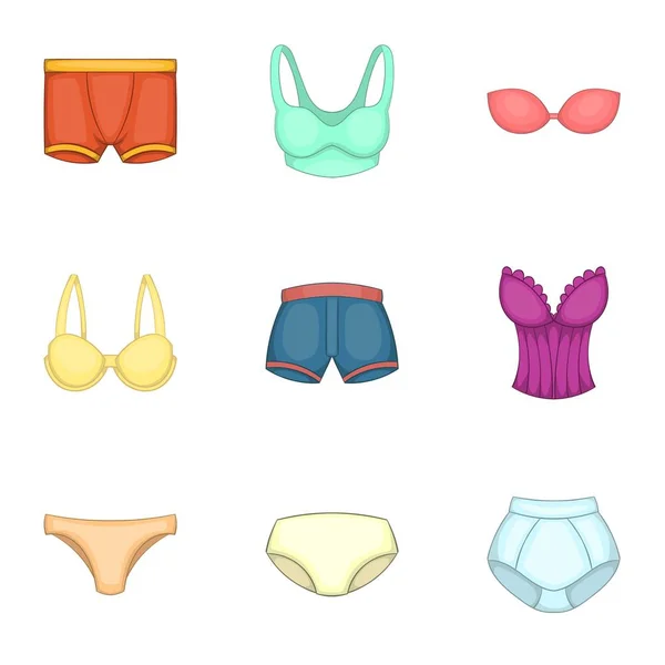 Clothing textile pants and underwear icons set — Stock Vector
