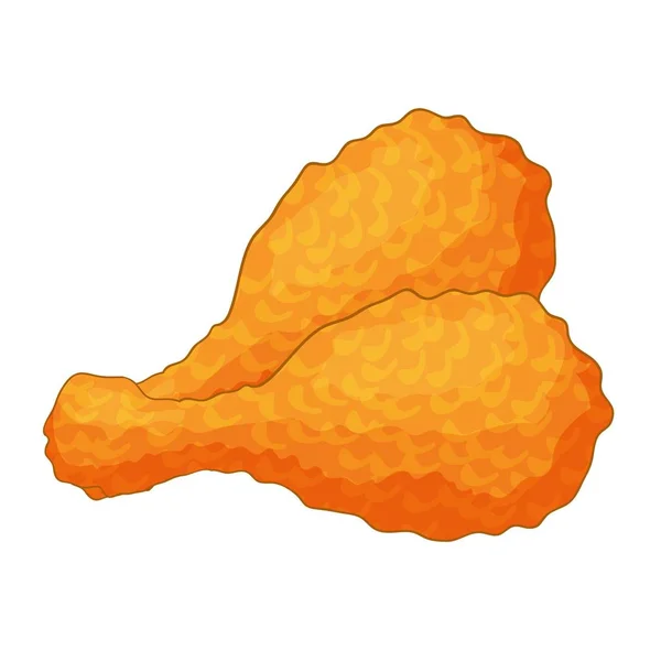 Icône cuisse de poulet grillée, style dessin animé — Image vectorielle