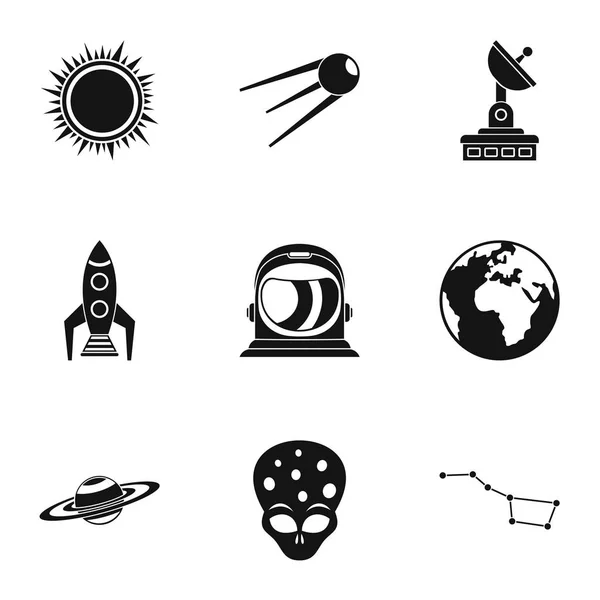 Set di icone Galaxy, stile semplice — Vettoriale Stock