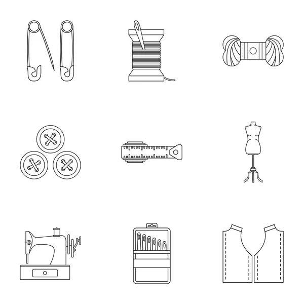 Stickset Icons Set, Outline-Stil — Stockvektor