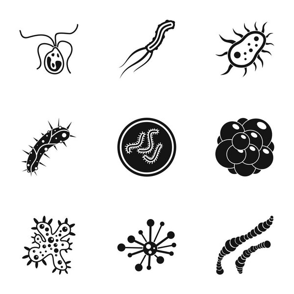 Illness icons set, simple style