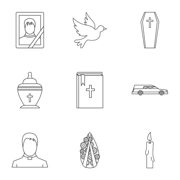 Набор иконок, стиль контуров
