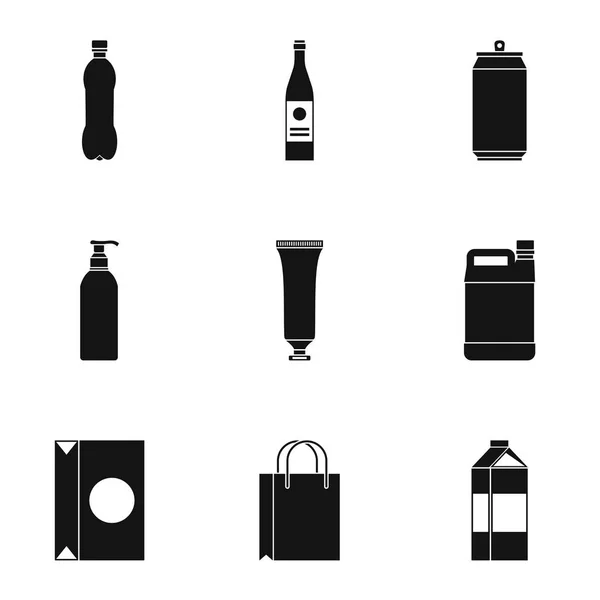 Conjunto de iconos de paquete, estilo simple — Vector de stock
