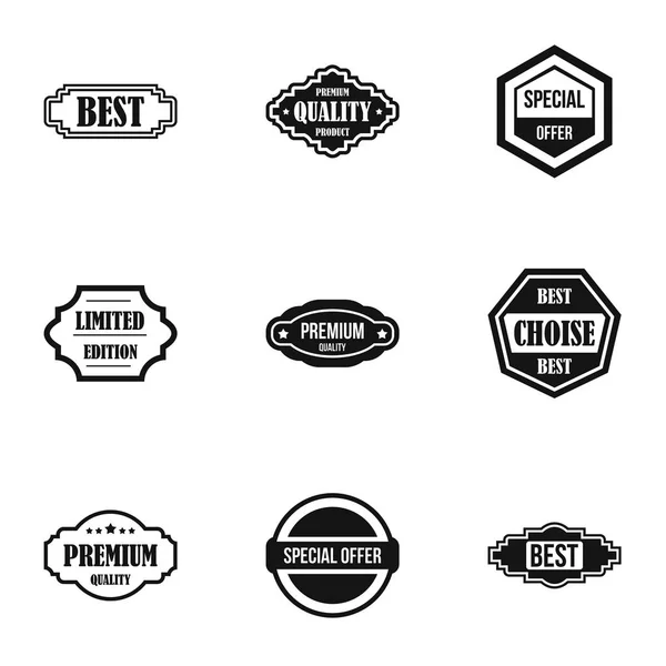 Sticker icônes ensemble, style simple — Image vectorielle