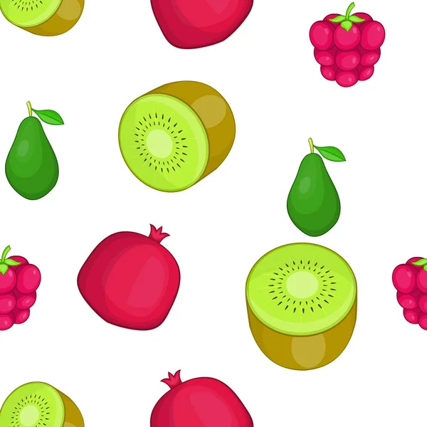 Tipos de padrão de frutas, estilo dos desenhos animados — Vetor de Stock