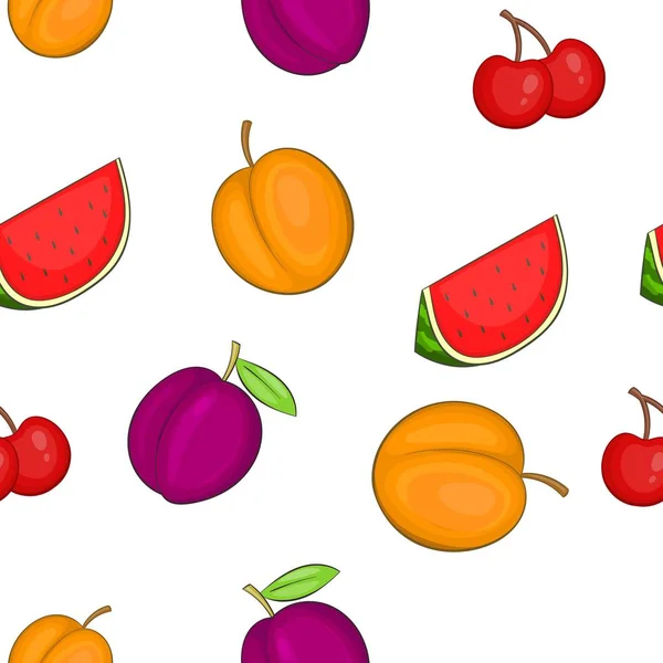 Modèle de fruits du verger, style dessin animé — Image vectorielle