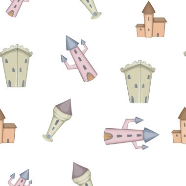 Ortaçağ kaleleri desen, karikatür tarzı