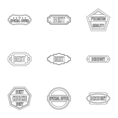 Etiket simgeler kümesi, anahat stili