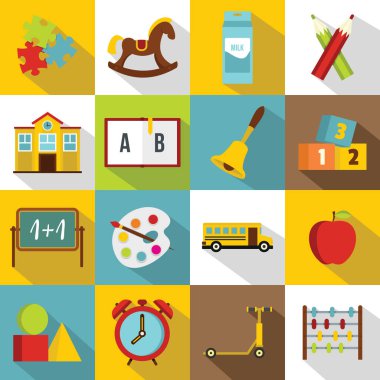 Anaokulu sembol simgeler kümesi, düz stil
