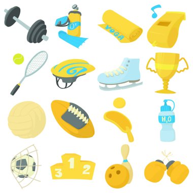 Spor öğeleri simgeler ayarla, tarzı çizgi film