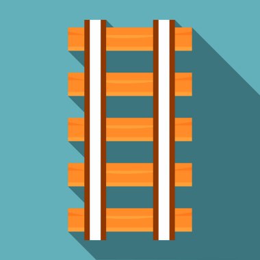 Demiryolu simgesi, düz stil