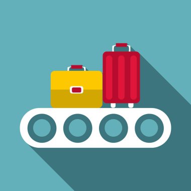 Konveyör bant düz stil Bagaj simgesiyle